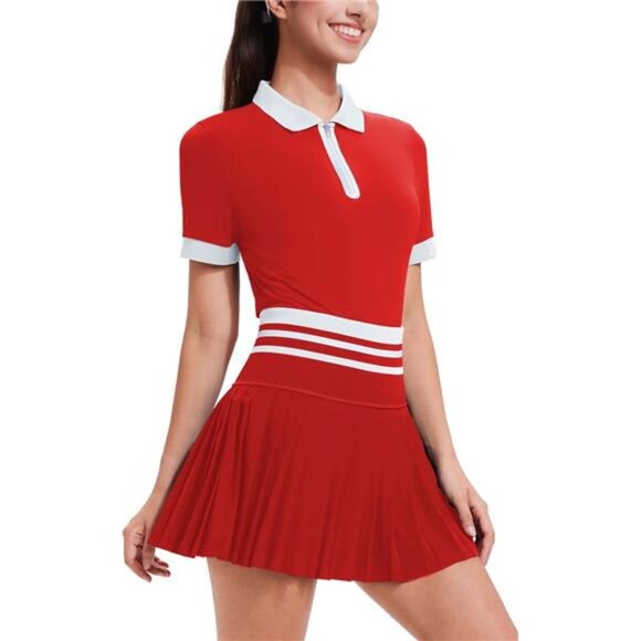 Tennis Skirt Sets for Women Red - Picture 1 of 5